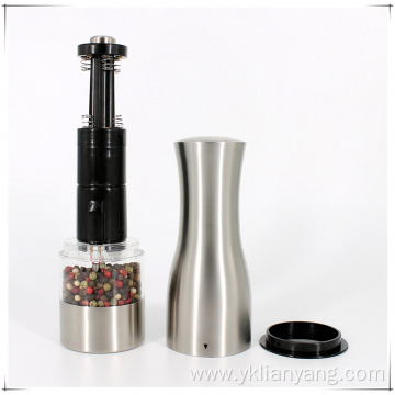 Stainless steel batteries powered salt and pepper mill